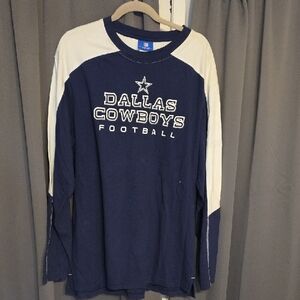 NFL Reebok Men's Dallas Cowboys Football Shirt L8ng Raglan‎ Sleeves Sz XL EUC